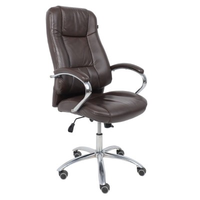 Кресло поворотное KING A, натуральная кожа, темно-коричневый